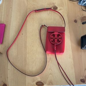 Red Tory Burch Miller Phone Crossbody